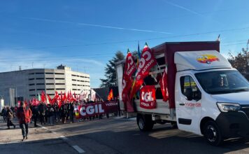 In 1500 alla manifestazione della CGIL Vicenza contro la Legge di bilancio, durante lo sciopero nazionale CGIL VIcenza