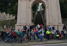 Giro per Gaza a Vicenza: staffetta ciclabile disegna i confini della Striscia per la Giornata di Solidarietà giro gaza vicenza