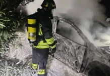 Paura nella notte a Montecchio Maggiore: auto a GPL in fiamme in via Cima Undici incendio montecchio maggiore