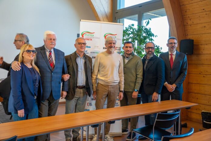 la presentazione dell’ecosistema territoriale APV al polo universitario berico nel 2024 con testimonial Luigi Dall’Igna assieme ai presidenti delle società sportive riunite in APV GenZ Imprese Schio