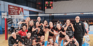 Volley B1 femminile, Volksbank Vicenza Volley: vittoria brillante a Lecco contro Picco (1-3) Esultanza Volksbank Vicenza Volley a Lecco
