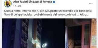 Ferrara, incendio al grattacielo: evacuate circa 200 persone