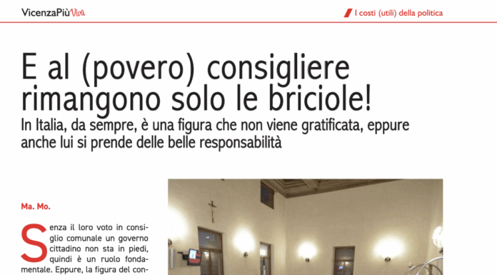 Gettoni dei consiglieri comunali fermi da quasi vent’anni: la proposta di Rolando torna d’attualità Gettoni dei consiglieri comunali fermi da quasi vent’anni (uno dei nostri articoli su Vicenzapiù Viva di febbraio 2025)