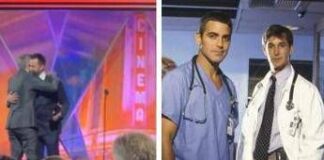 Golden Globe, The Pitt tra i vincitori. L’abbraccio di Noah Wyle con il collega di ER George Clooney