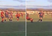 Gomitata in campo all’avversario, calciatore arrestato in Galles