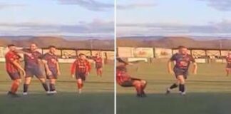 Gomitata in campo all’avversario, calciatore arrestato in Galles