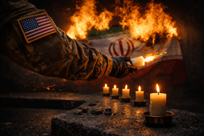 Le candele del Giorno della memoria potrebbero incendiare l'Iran (immagine creata con l'AI)