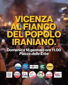 Locandina della manifestazione per la libertà in Iran