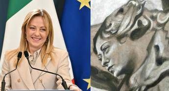 Meloni scherza su affresco con il suo volto: “No, decisamente non sembro un angelo”
