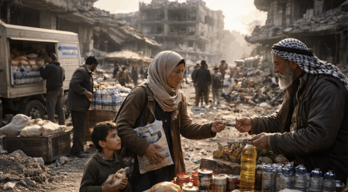 Sopravvivere senza economia: come si vive (e si paga) nella Palestina assediata Palestina, come si vive e si paga senza economia (foto generata da ViPiu.it con AI)