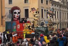 Schio, il Carnevale 2026 sfida la sfortuna: tre sfilate e una raccolta fondi per i carri danneggiati carnevale schio 2025 carro vincitore