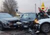 Incidente stradale a Lonigo: scontro tra tre auto sulla SP 17, un ferito. Intervento dei vigili del fuoco incidente lonigo