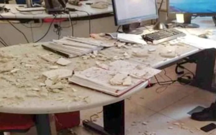 palazzo trissino crollo intonaco