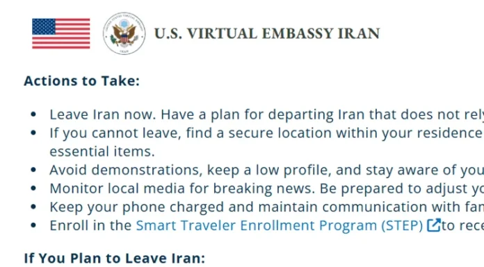 ‘Abbandonate l’Iran’. Il messaggio dell’ambasciata Usa, attacco imminente? iran