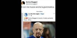 Enrico Ruggeri è morto? No, bufala social con errore di ortografia. E lui corregge…
