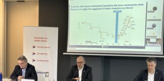 Volksbank, utile record di 131 milioni: il dividendo in crescita del 35% rende ancora più appetibile l’investimento nell’istituto anche per i veneti Alberto Naef, Direttore Generale di Volksbank; Lukas Ladurner, Presidente di Volksbank e Georg Mair am Tinkhof, Vicedirettore Generale e CFO