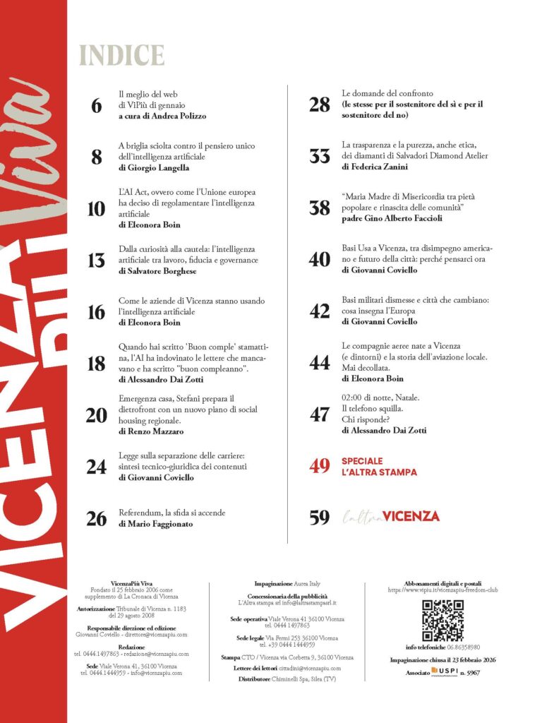Indice VicenzaPiù Viva n. 305, febbraio 2026