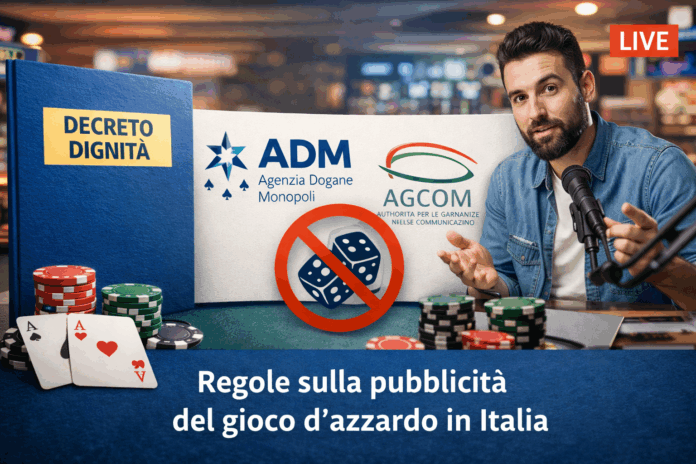 Legge gioco d'azzardo Italia Pubblicità