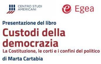 Libri, mercoledì presentazione del libro ‘Custodi della democrazia’ di Marta Cartabia