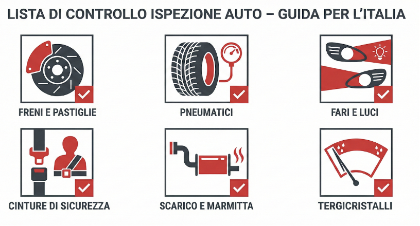 Lista controlli ispezione auto