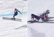 Paura per Vonn, caduta rovinosa e grave infortunio in discesa Milano Cortina