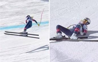 Paura per Vonn, caduta rovinosa e grave infortunio in discesa Milano Cortina