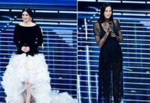 Sanremo, Pausini cigno nero e Irina odalisca: le pagelle ai look della terza serata