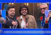 Sanremo, Renga e il siparietto con la figlia Jolanda: “Le prove? Non sono andate benissimo…”
