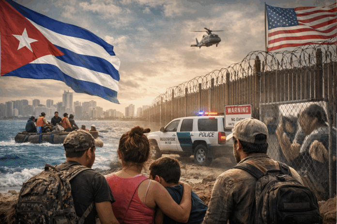 Migrazione cubana in USA (immagine generata dalla redazione di ViPiu.it col supporto dell'AI)