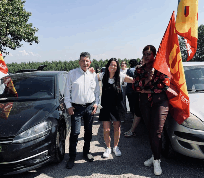 Massimo D’Angelo con Anna Rita Simone davanti alla TEAM srl di Castagnaro (foto d'archivio)