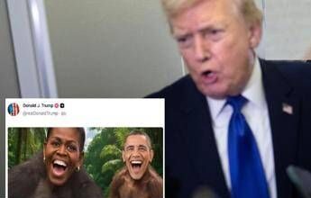 Video razzista con gli Obama, Trump condanna ma non si scusa: “Non l’avevo visto”