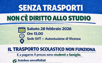 Trasporto scolastico, il 28 febbraio manifestazione a Vicenza Volantino Manifestazione Trasporto Studenti