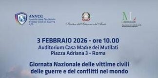 3 febbraio, a Roma Giornata Nazionale delle vittime civili delle guerre e dei conflitti nel mondo