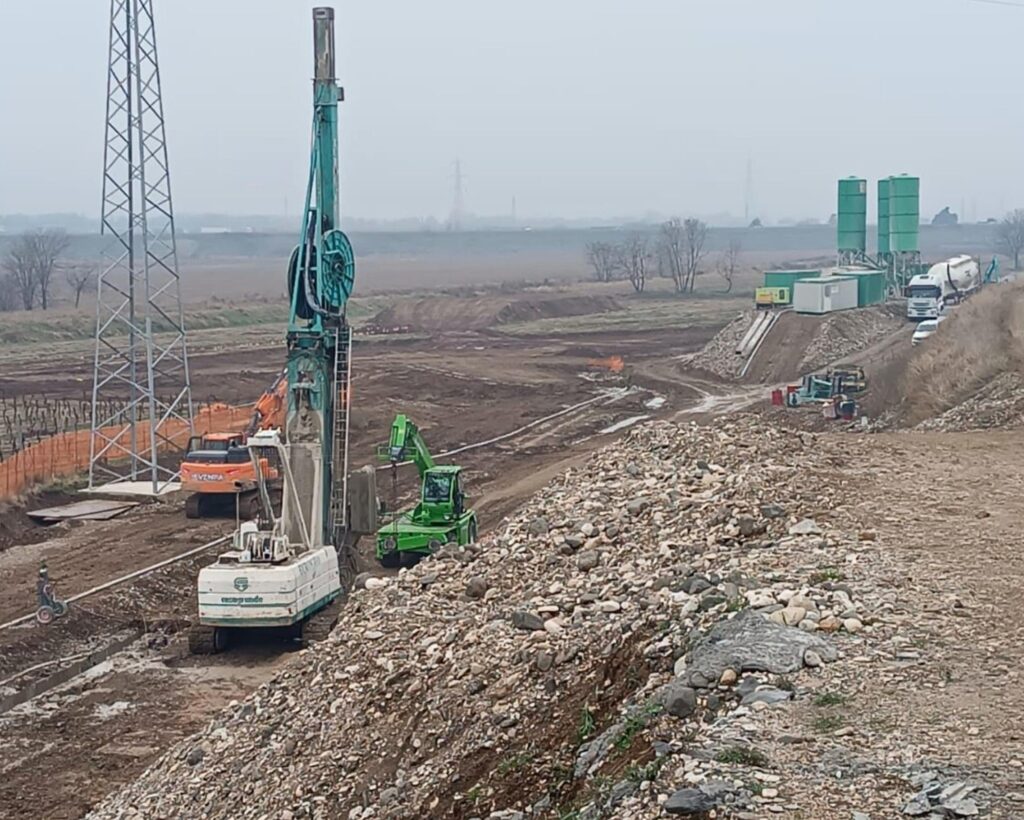 Bacino di laminazione montebello vicentio cantiere lavori