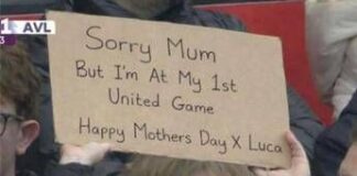 Festa della mamma… allo stadio, tifoso United: “Scusa, è la mia prima partita”