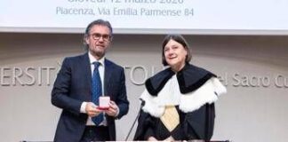 Lo chef Carlo Cracco all’apertura dell’anno accademico dell’Università Cattolica sede Piacenza-Cremona