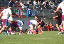 Rangers Rugby Vicenza battuti dalle Fiamme Oro 11-51 alla Rugby Arena nella quattordicesima di Serie A Elite Ranger Rugby Vicenza, - Fiamme Oro Roma, una fase di gioco (foto Alex Zonta)