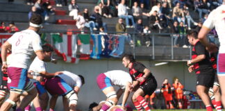 Rangers Rugby Vicenza battuti dalle Fiamme Oro 11-51 alla Rugby Arena nella quattordicesima di Serie A Elite Ranger Rugby Vicenza, - Fiamme Oro Roma, una fase di gioco (foto Alex Zonta)
