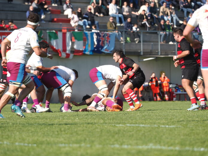 Ranger Rugby Vicenza, - Fiamme Oro Roma, una fase di gioco (foto Alex Zonta)