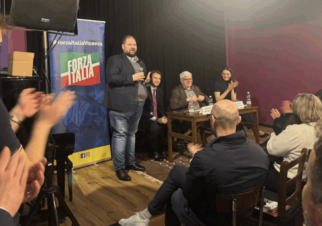 Nicolò Sterle, organizzatore del dibattito ad Arzignano su referendum giustizia (relatori Maltauro e Ghiotto, moderatore Coviello)