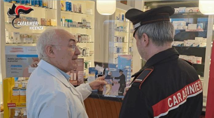 A Vicenza i Carabinieri entrano nelle farmacie: una rete di protezione contro le truffe agli anziani truffe anziani vicenza carabinieri farmacie