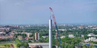 Gruppo Cap, conclusa installazione camino BioPiattaforma ZeroC a Sesto S.Giovanni