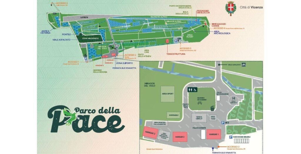 Mappa del Parco della Pace per l'inaugurazione