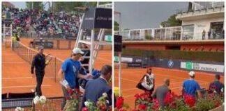 Internazionali, la pioggia blocca allenamento di Sinner: Jannik scappa via