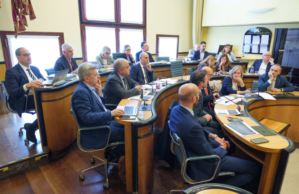 Le Commissioni "Ambiente" e "Sanità" in seduta congiunta, riguardante la contaminazione di PFBA, il 23 aprile scorso.