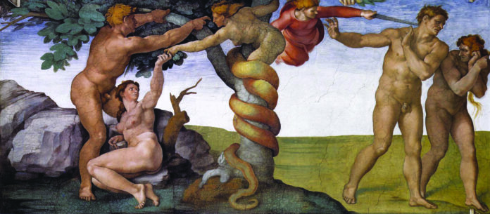 1 Peccato originale e cacciata dal paradiso Michelangelo Cappella Sistina esorcismo e chiesa