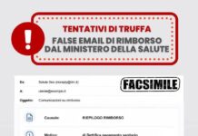 Alert ministero Salute su email truffa per presunti rimborsi per prestazioni: “Non cliccare su link”