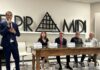 Fotovoltaico Le Piramidi a Torri di Quartesolo, Dal Betto presenta l’impianto da 1.5 mln di euro con Gargiulo, Stecca, Menaldo e Nicolin Fotovoltaico Le Piramidi, da sinistra Andrea Gargiulo. Paola Nicolin, Giorgio Dal Betto, Flavio Stecca, Giorgio Monaldo