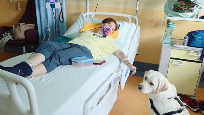In Veneto prima chemio con cagnolina (Joy) al letto della paziente