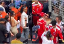 Kim Kardashian a Montecarlo, ‘ruba’ asciugamano ad Antonelli e bacia Hamilton